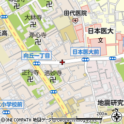 日本医大前周辺の地図
