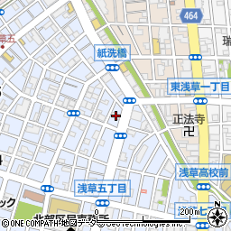 東京都台東区浅草5丁目46周辺の地図