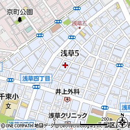 東京都台東区浅草5丁目28周辺の地図
