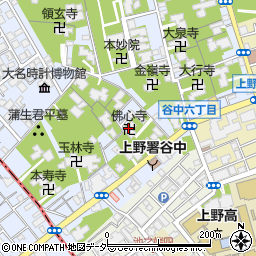 東京都台東区谷中1丁目周辺の地図