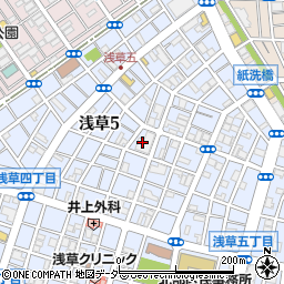 東京都台東区浅草5丁目40周辺の地図