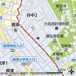 東京都台東区谷中2丁目3周辺の地図