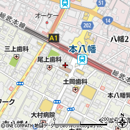 鮨 旬菜 酒 いっきゅう 本八幡店周辺の地図