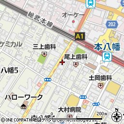 ドミノ・ピザ　本八幡南店周辺の地図