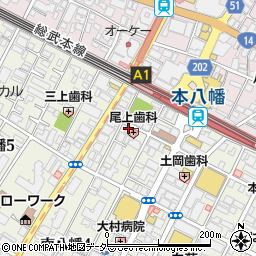 焼肉ホルモン黒澤 本八幡周辺の地図
