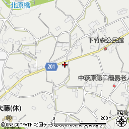 山梨県甲州市塩山中萩原612周辺の地図