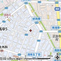 東京都台東区浅草5丁目48周辺の地図