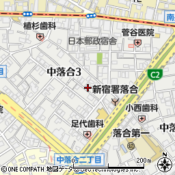東京都新宿区中落合3丁目13周辺の地図