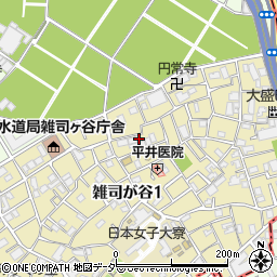東京都豊島区雑司が谷1丁目24周辺の地図