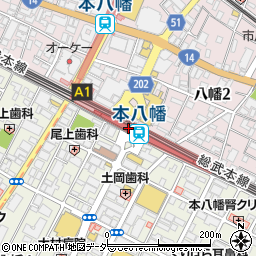 丸亀製麺 シャポー本八幡店周辺の地図