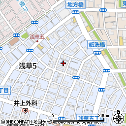 東京都台東区浅草5丁目50周辺の地図