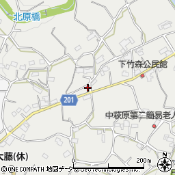 山梨県甲州市塩山中萩原613周辺の地図