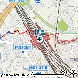 ファミリーマートトモニー拝島駅店周辺の地図