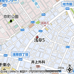 東京都台東区浅草5丁目37周辺の地図