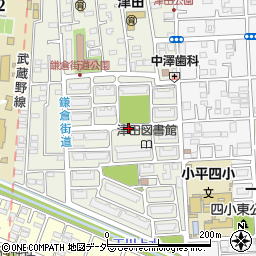 津田公民館・図書館周辺の地図