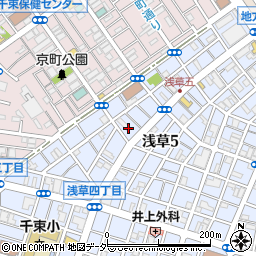 東京都台東区浅草5丁目34周辺の地図