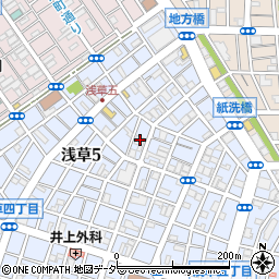 東京都台東区浅草5丁目51周辺の地図