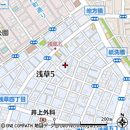東京都台東区浅草5丁目52周辺の地図