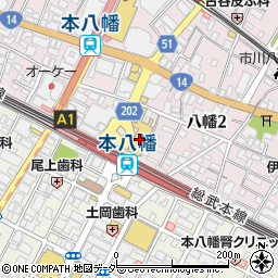 ワッツ　本八幡パティオ店周辺の地図