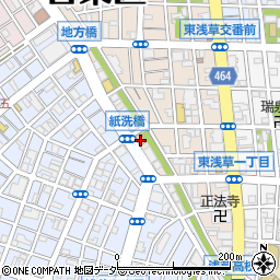 ローソンＨ東浅草一丁目店周辺の地図