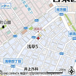 東京都台東区浅草5丁目53周辺の地図