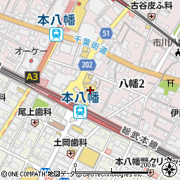 ゴールドジム・本八幡・千葉周辺の地図
