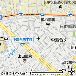 東京都新宿区中落合3丁目22周辺の地図