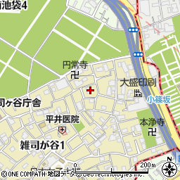 東京都豊島区雑司が谷1丁目42周辺の地図