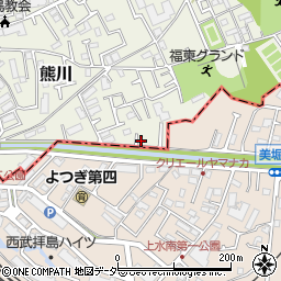 東京都福生市熊川1691-25周辺の地図