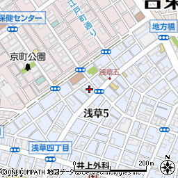 東京都台東区浅草5丁目36周辺の地図