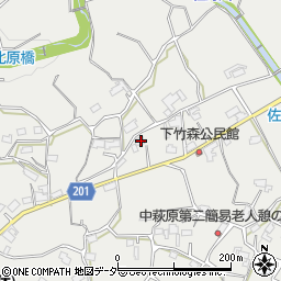 山梨県甲州市塩山中萩原589-1周辺の地図