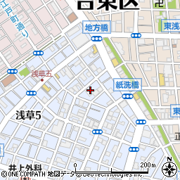 東京都台東区浅草5丁目68周辺の地図