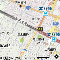 ココカラファイン本八幡店周辺の地図