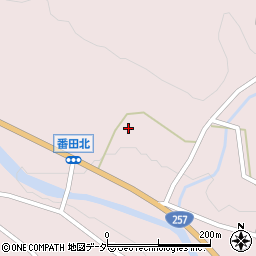 岐阜県中津川市加子母番田周辺の地図