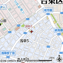 東京都台東区浅草5丁目54周辺の地図