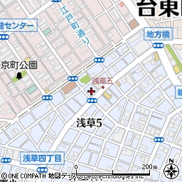 東京都台東区浅草5丁目57周辺の地図