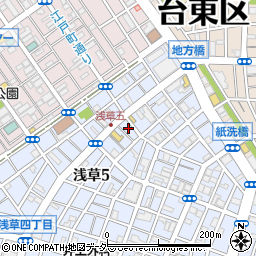 東京都台東区浅草5丁目55周辺の地図