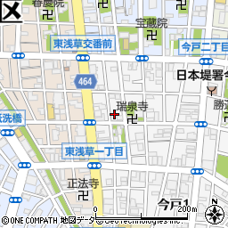 東京都台東区今戸2丁目16-3周辺の地図