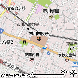 千葉銀行市川市役所出張所 ＡＴＭ周辺の地図