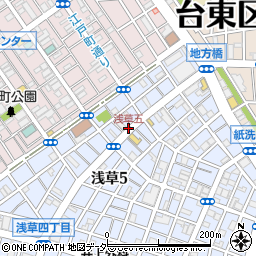 浅草五周辺の地図