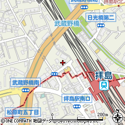 拝島停車場線周辺の地図