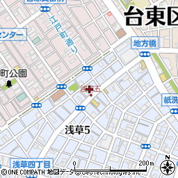 東京都台東区浅草5丁目56周辺の地図