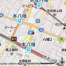 メガネドラッグ本八幡駅前店周辺の地図