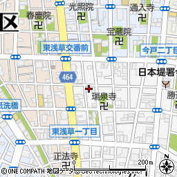 東京都台東区今戸2丁目16-7周辺の地図