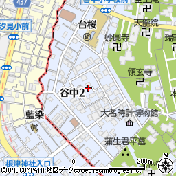 東京都台東区谷中2丁目7周辺の地図