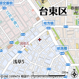 東京都台東区浅草5丁目65周辺の地図