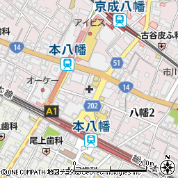 みずほ銀行本八幡支店周辺の地図