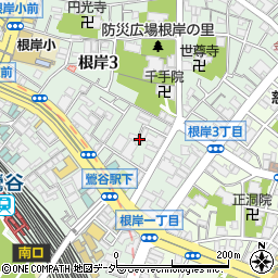 東京都台東区根岸3丁目3周辺の地図