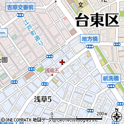 東京都台東区浅草5丁目63周辺の地図