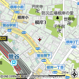 東京都台東区根岸3丁目6周辺の地図